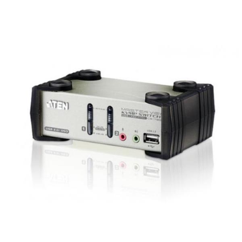 ATEN CS1732B - Switch KVM / audio / USB - 2 x KVM / audio / USB - 1 utente locale - desktop - alimentazione CC
